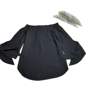 *Club‎ Monaco Black Off The Shoulder Sophia Top